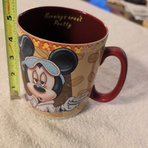 Disney Mickey Mouse Mornings Aren't Perfect Oversize Disney Parks Coffee Mug 5”
